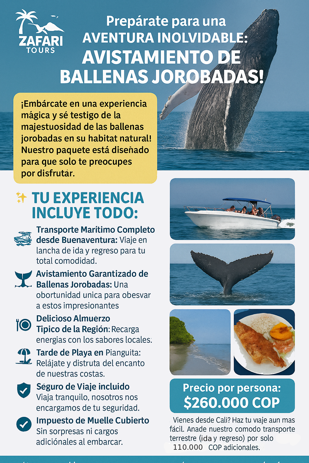 Flyer del Plan Pasadía Ladrilleros